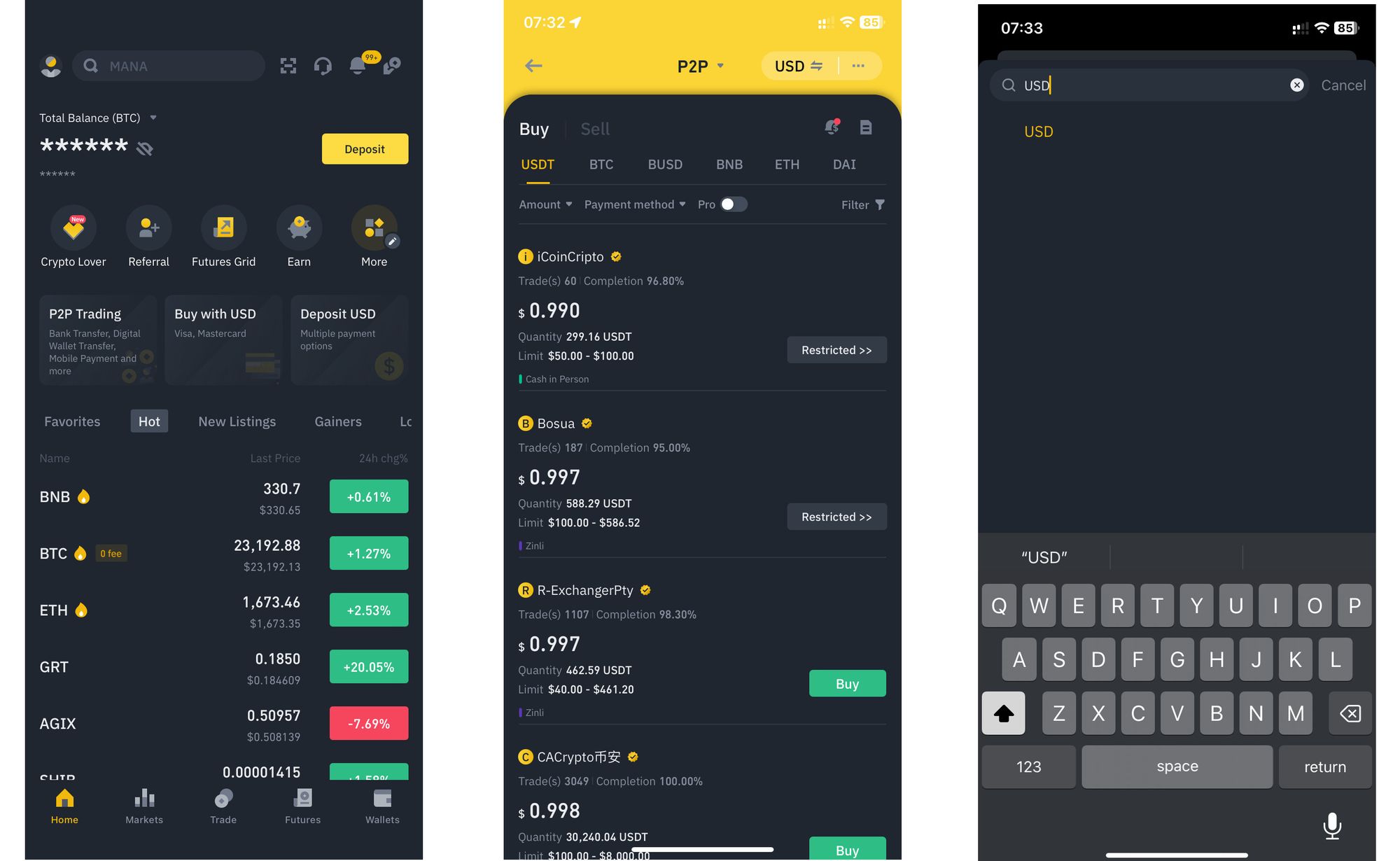 Binance mobile P2P