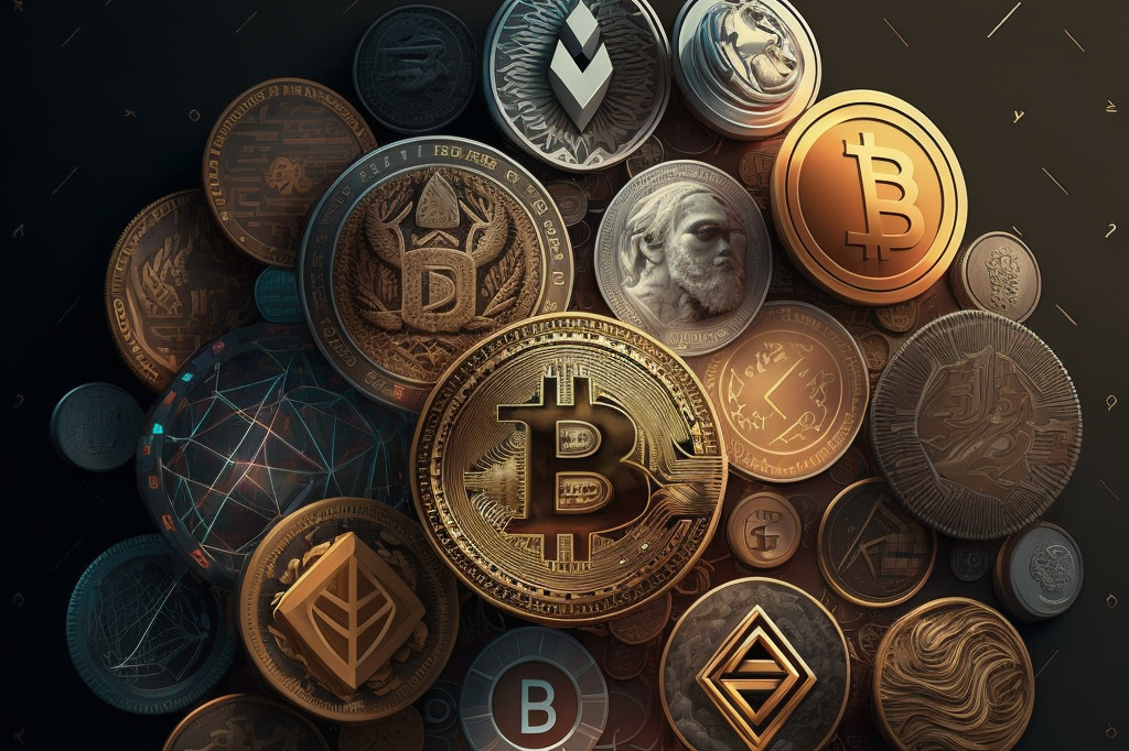 Cryptocurrency logos