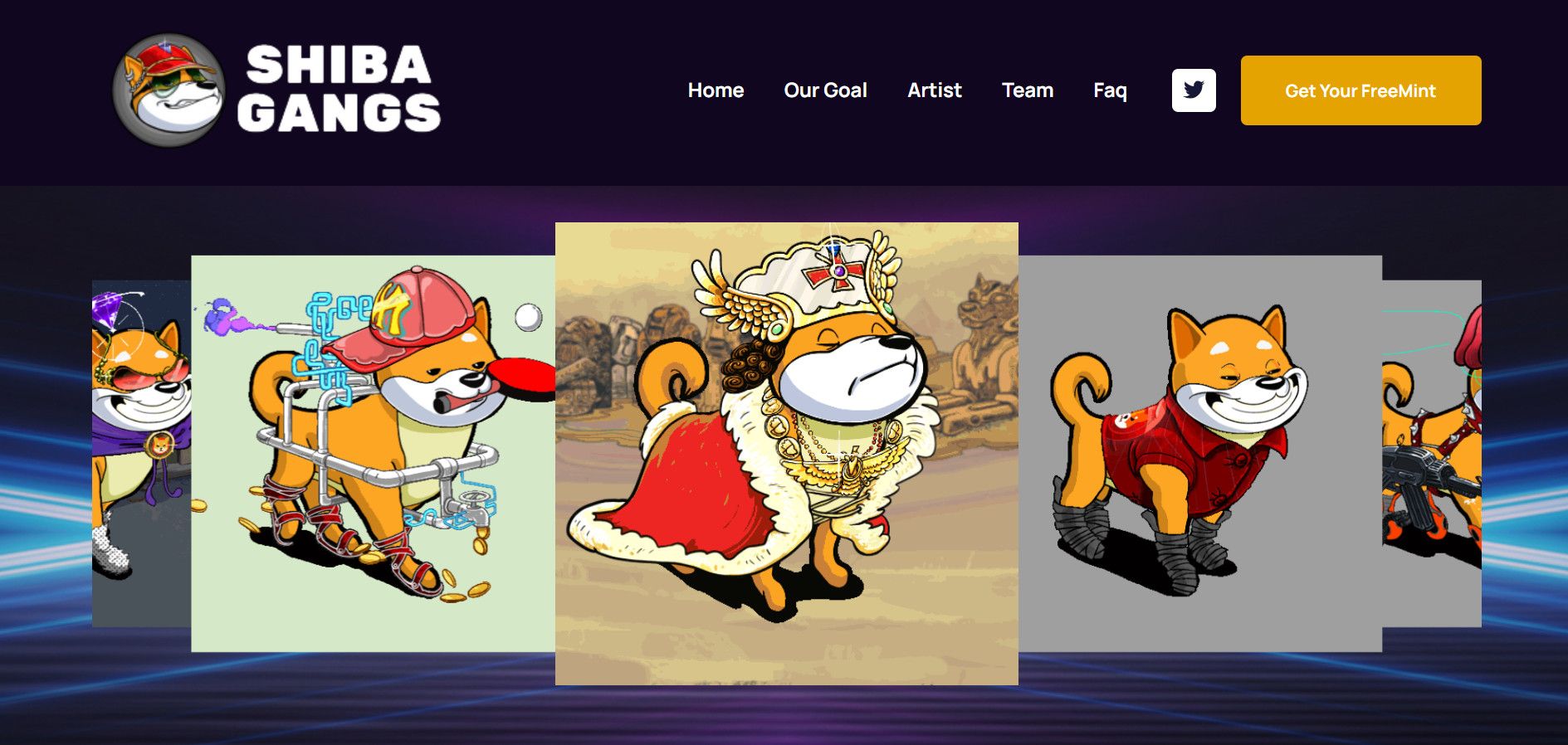 Shiba Gangs landing page