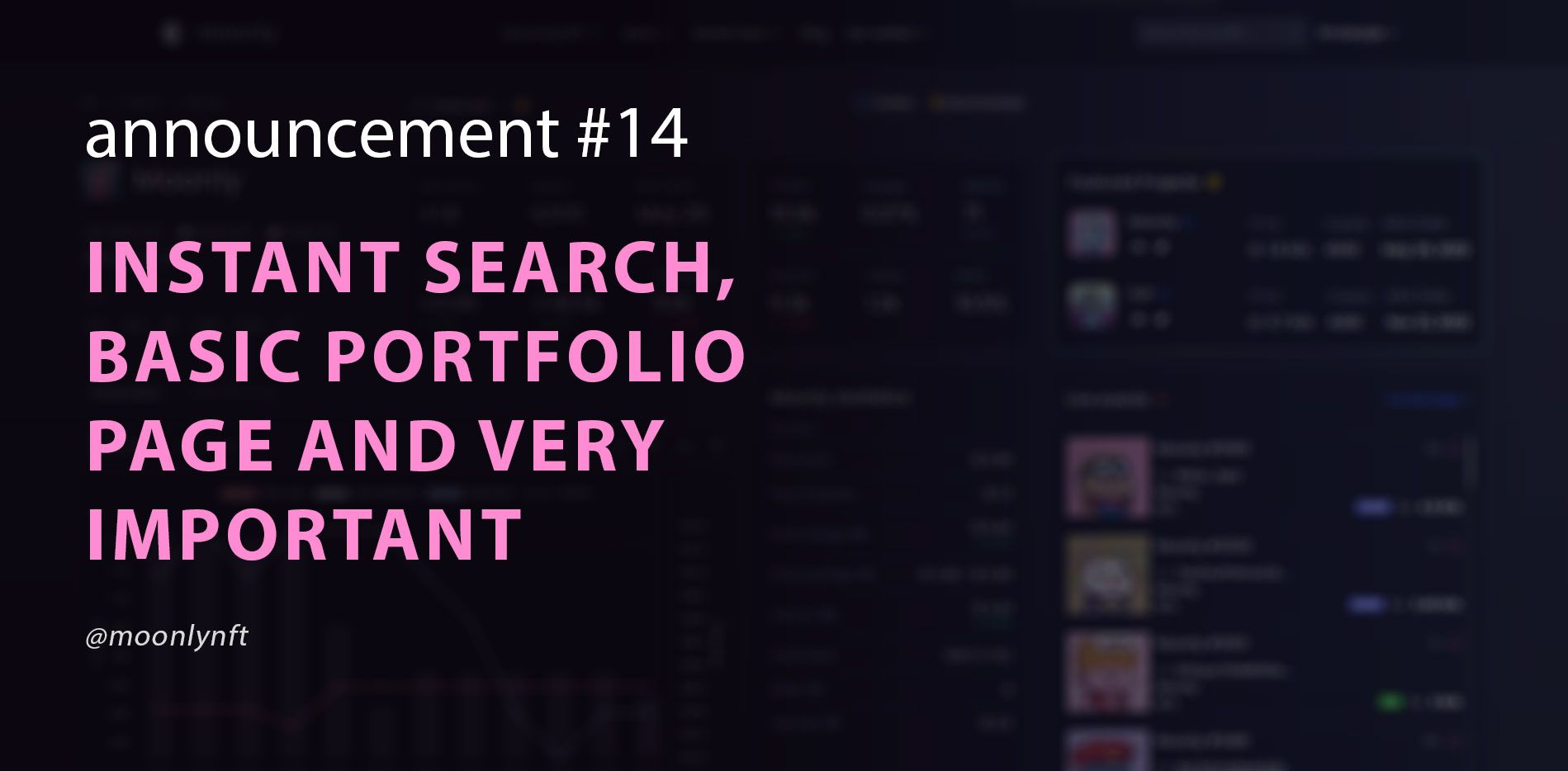 Announcement #14 - Instant search, Basic portfolio page and very important internal tool