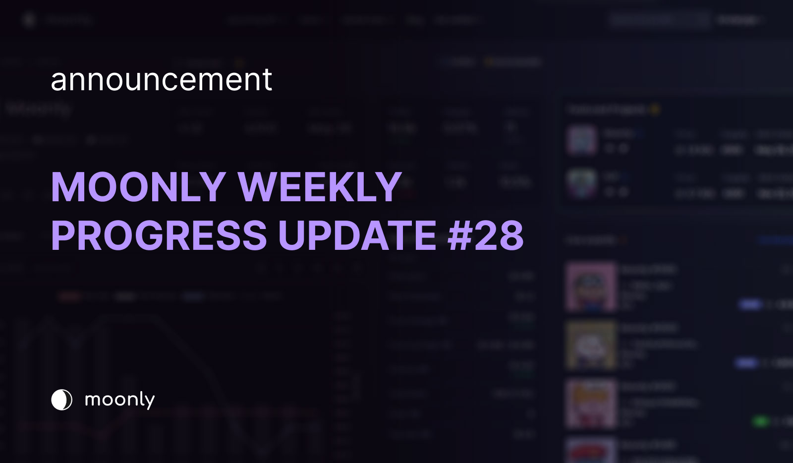 Moonly weekly progress update #28