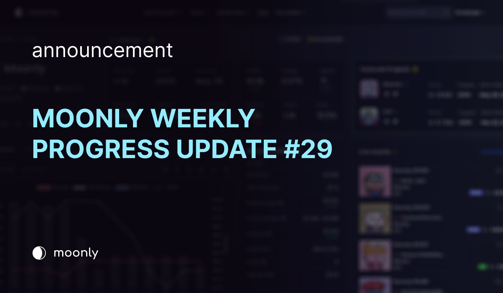 Moonly weekly progress update #29