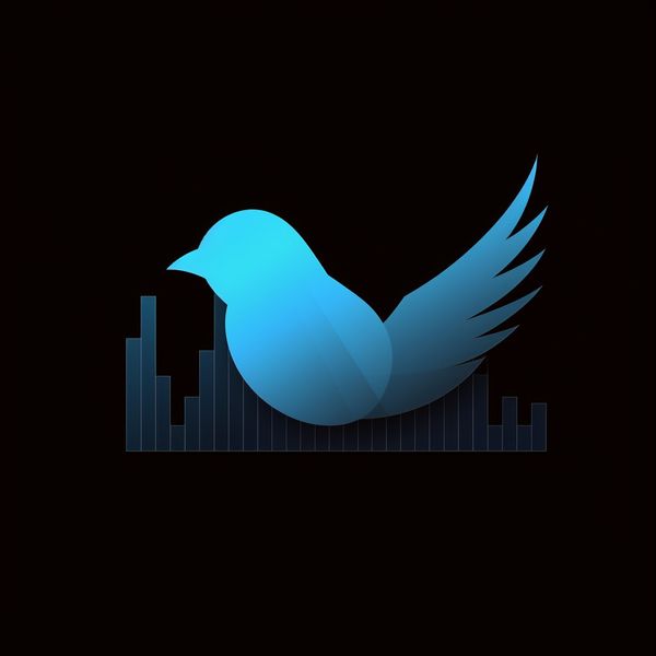 Twitter logo with charts